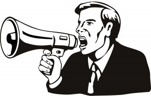 businessman with megaphone
