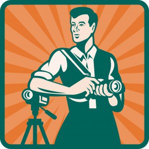Photographer With DSLR Camera and Video Retro