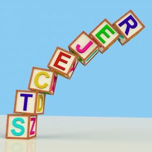 Blocks Spelling Rejects Falling Over As Symbol for Failure And Malfunction