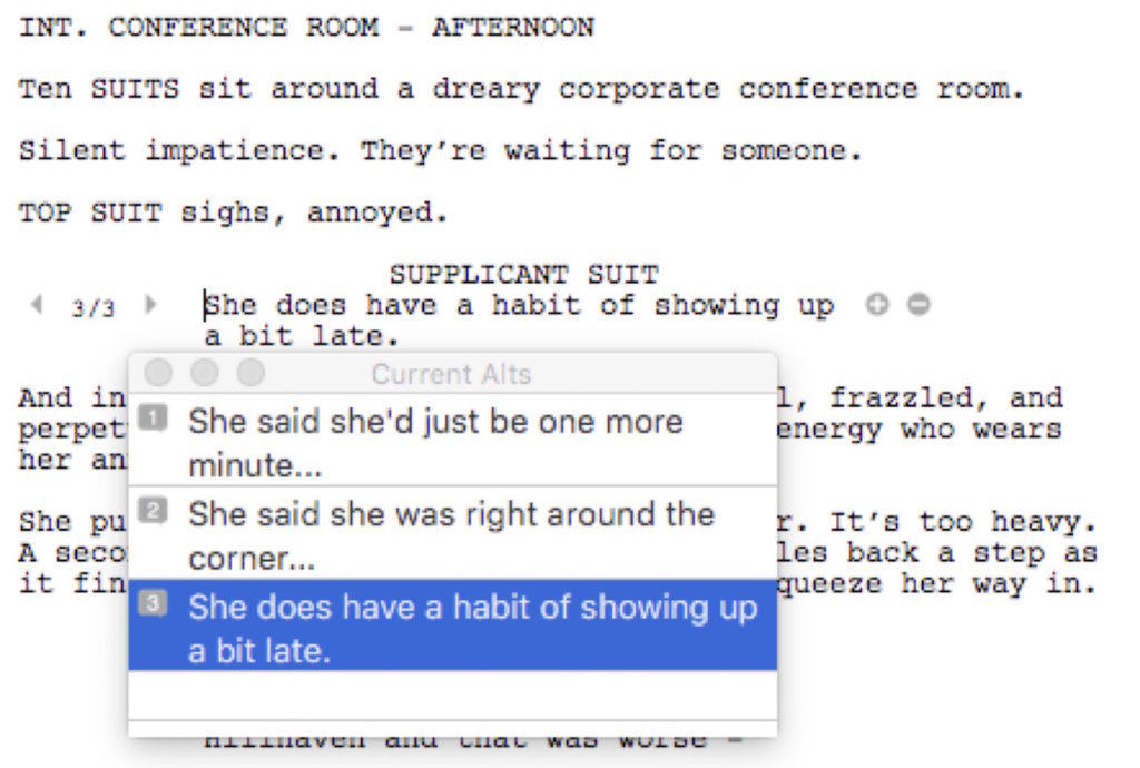Final Draft 10 - Alt Dialogue